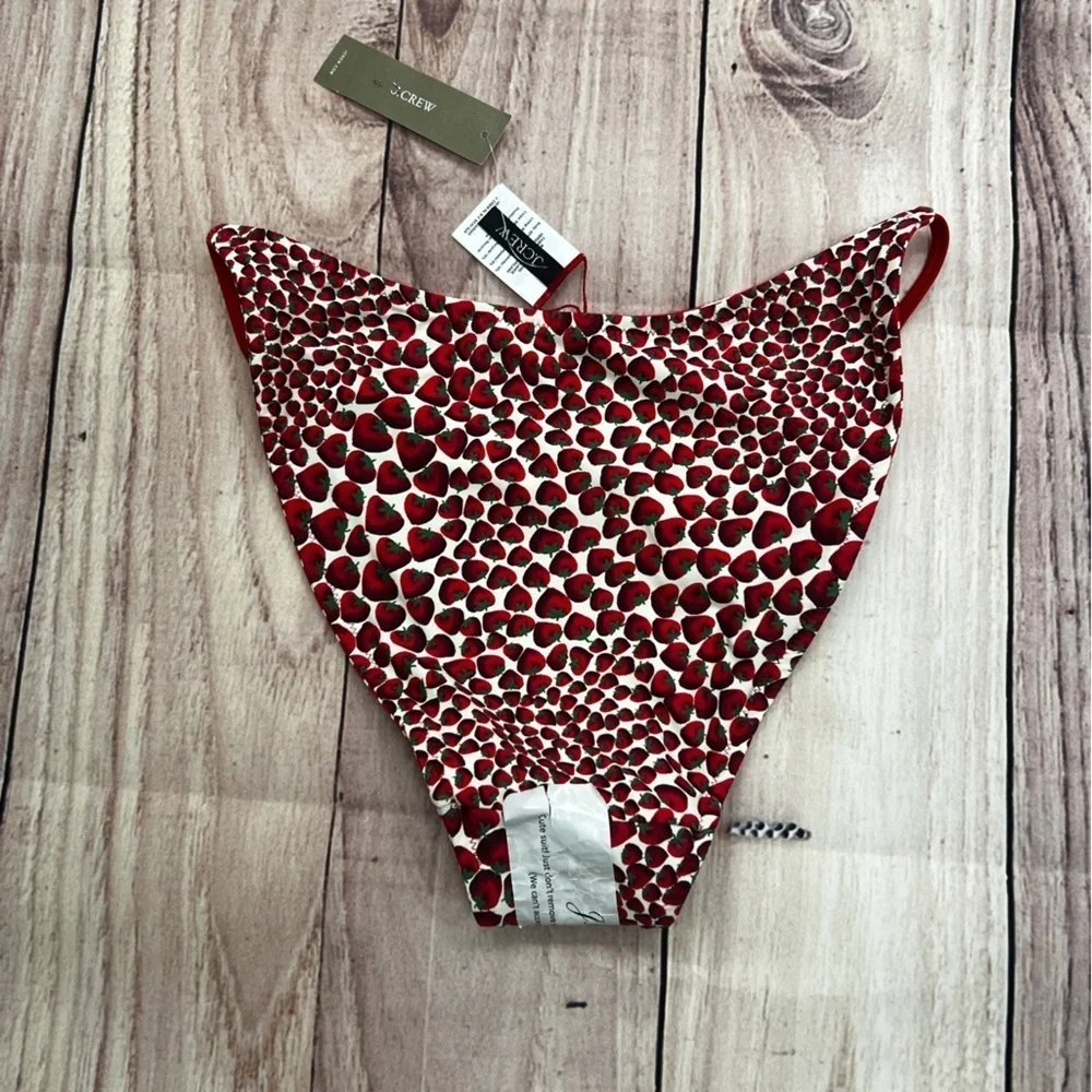 J. Crew Red Leopard-Print Bikini Set with Contrast Trim